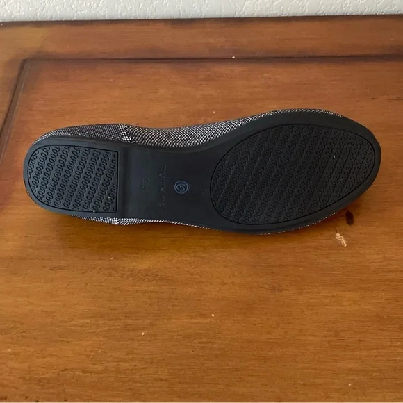 Rothys The Flat Flax Black & White Gray Birdseye Round Toe Ballet Shoes Sz 9.5 - Picture 5 of 14